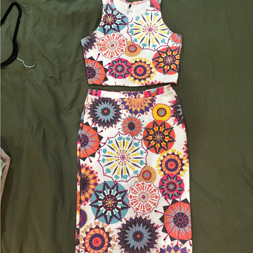 Colorful Geometric Print Women's 2 piece
